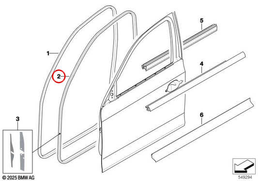 OEM 51767060229 Linksvordertür für BMW 3 E90 -Serie, E90 LCI, E91, E91 LCI. Original BMW.