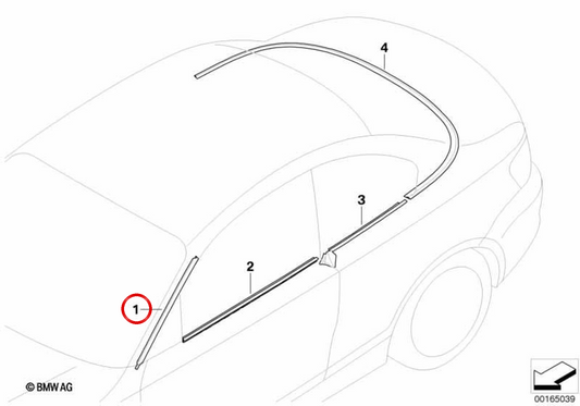 Revestimiento del Pilar A izquierdo OEM 51767190875 para BMW E88. Original BMW.