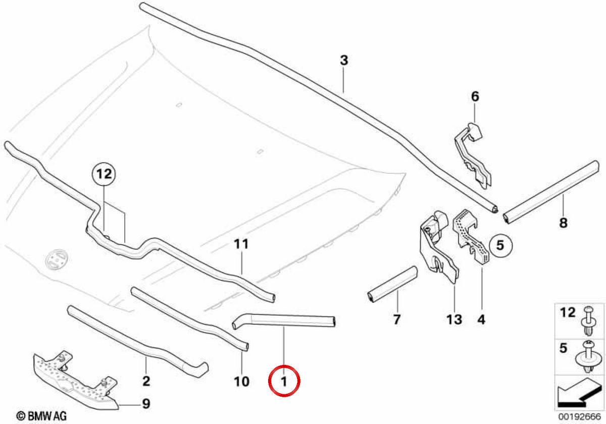 Front Board OEM 51767218581 per BMW E90, E91. BMW originale.
