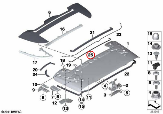 OEM 51767241554 COPERCHIO BEFING per BMW F12, F13. BMW originale.