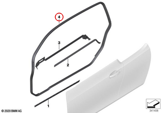 Porta destra OEM sigillata 51767361018 per BMW I3 (I01). BMW originale.