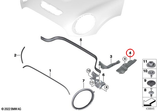 Passage de roue droit scellé OEM 51767388098 pour MINI Countryman F60, F60 LCI. MINI d'origine.