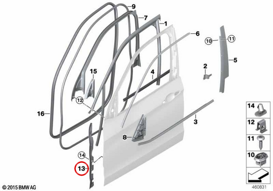Scheda sinistra OEM 51767389661 per BMW F15, F85. BMW originale.