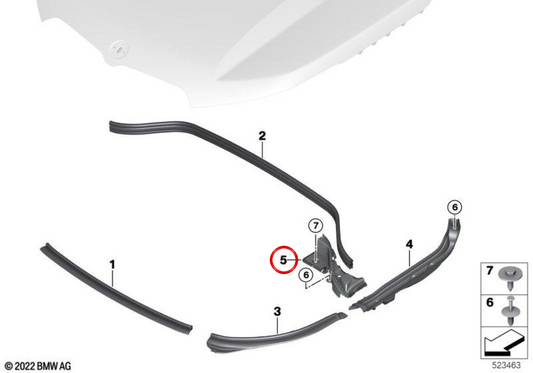 ** Rechte Seite für die Support 51769883432 für BMW U11, U12, U10. Original BMW. **