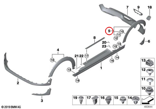 Radlaufblech hinten links OEM 51777376875 für MINI F56, Cabrio F57. Originaler MINI.