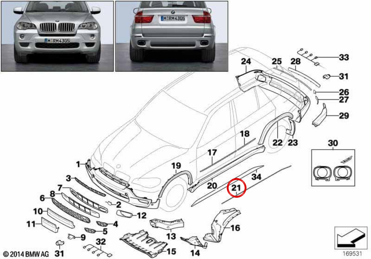 Junta OEM 51778037627 para BMW E70. Original BMW.