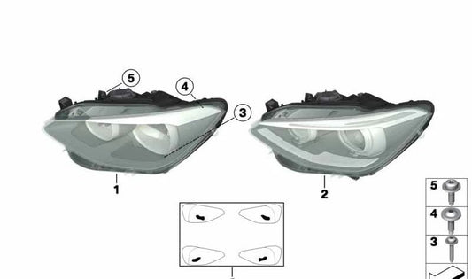Balise droite pour BMW F20, F21 (OEM 63117229672). BMW d'origine