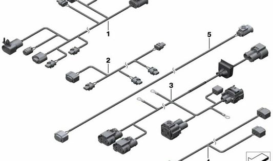 Cableado sensores aparcamiento trasero OEM 61129315100 para BMW X4 F26 {xDrive20d, xDrive20i, xDrive28i, xDrive30d, M40i}. Original BMW.