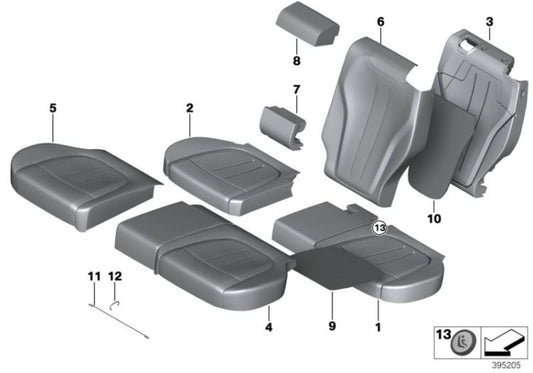Tapizado en cuero asiento confort izquierdo OEM 52207472687 para BMW X5 F15 (2012-2018). Original BMW.