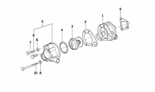 Termostato OEM 11532241630 per BMW E30, E28. Piece BMW originale progettato per mantenere la temperatura ottimale del motore. Ideale RAMPIO Se la tua auto è riscaldata o l'attuale termostato fallisce. BMW originale.