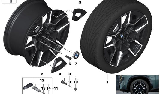 Separador de llanta OEM 36135A4EE63 para BMW E63, E64, G09, XM. Pieza original BMW ideal para ajustar las llantas Doble Radio 922M de 22 pulgadas.