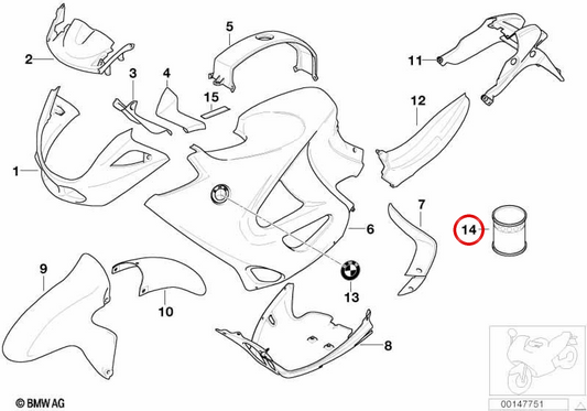 Insieme di pittura a matita di ritocco OrientBlau Metallic OEM 51910302197 per BMW Motorrad {All Compatible Models}. BMW MOTORAD originale.