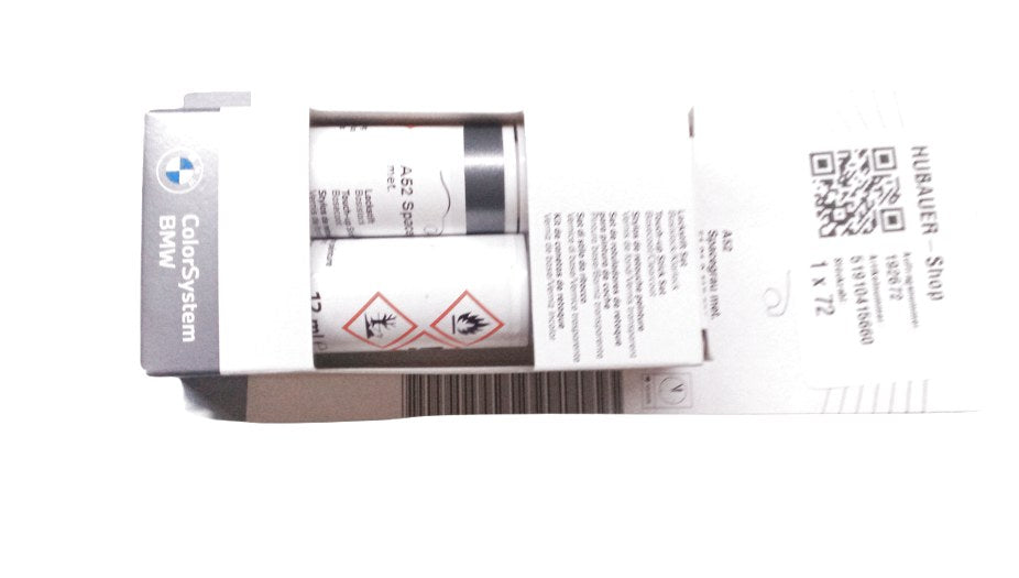 Kit reparación arañazos pintura Spacegrau Metallic OEM 51910415660 para BMW {E46,E60,E61,E70,E71,E81,E82,E83,E84,E85,E87,E88,E90,E91,E92,E93,F01,F06,F07,F10,F11,F13,F20,F25,F30,F31,F34,F36} Original BMW.
