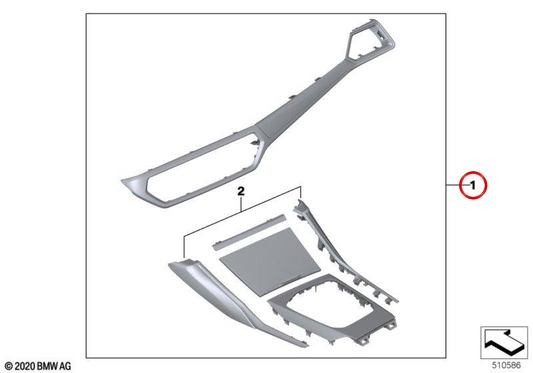 Moulures intérieures en carbone et alcantara OEM 51955A42429 pour BMW G87, G20, G21, G28, G80, G81, G22, G23, G26, G82, G83. BMW d'origine.