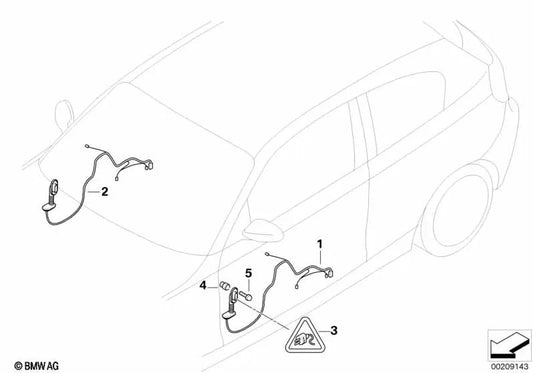Wiring Harness Passenger Side Door for BMW E82, E88 (OEM 61129171956). Original BMW
