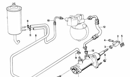 Tubo di pressione del freno OEM 34321156905 per BMW E32 (serie 7). Componente del sistema freno. BMW originale.