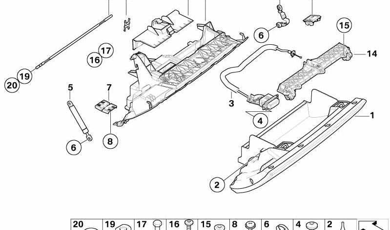 OEM 51167044004 Handschuhzweig für BMW E65, E66. Original BMW.