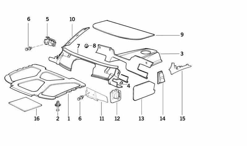 Aislamiento acústico para BMW Serie 3 E36 (OEM 51488173710). Original BMW
