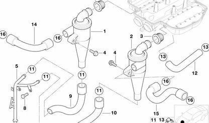 Tubería de Retorno de Aceite para BMW E39 (OEM 11151407310). Original BMW