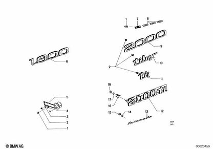 Emblema para BMW E46, F10, F30 (OEM 51141802320). Original BMW.