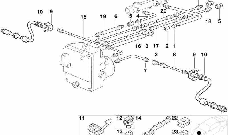 Ombre in gomma OEM 34301163816 per BMW E39. BMW originale.
