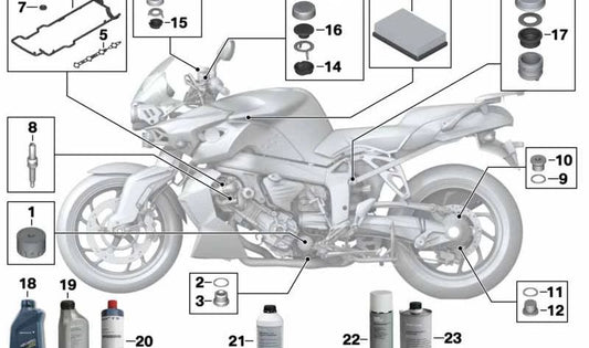 Elemento filtro de aire OEM 13717703583 para motos BMW K1200S, K1200R, K1200GT... y más. Original BMW Motorrad.