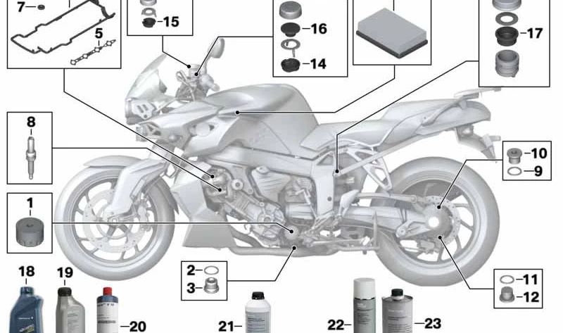 Bague en caoutchouc OEM 11127674654 pour motos BMW K1200S, K1300R, K1600GT... et plus. BMW Motorrad d'origine.
