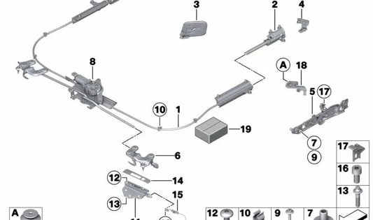 Cubierta izquierda OEM 54377181203 para BMW E93 y E93N. Pieza original BMW.