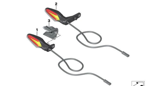 Soporte para intermitente trasero OEM 46625A9C052 para BMW Motorrad F 900 GS (FK81), R 12 nineT (RKR1, RKR3). Original BMW Motorrad.