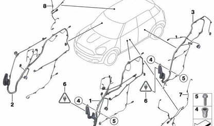 Mazo de cables puerta lado acompañante OEM 61129864916 para MINI Countryman F60, F60 LCI. Original MINI.