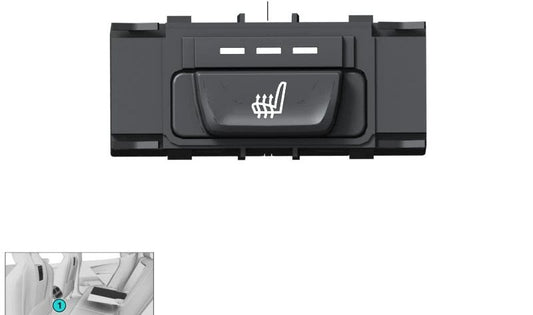 Rear Right Seat Heater Switch for BMW 5 Series G60, G61, i I20 (OEM 61315A4BAE3). Original BMW