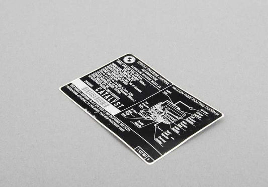 Placa de aviso de gases de escape para BMW E36, E39 (OEM 71211437501). BMW original