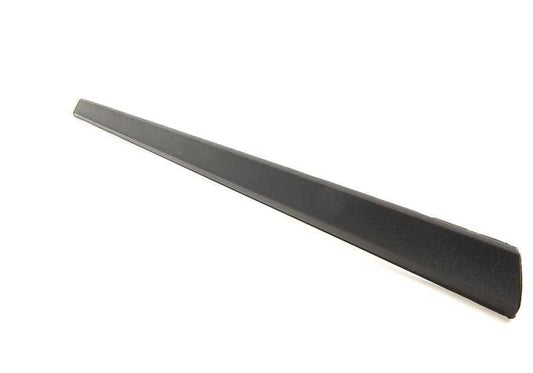 Moldura embellecedora puerta trasera derecha OEM 51138208400 para BMW E38. Color negro. Original BMW.