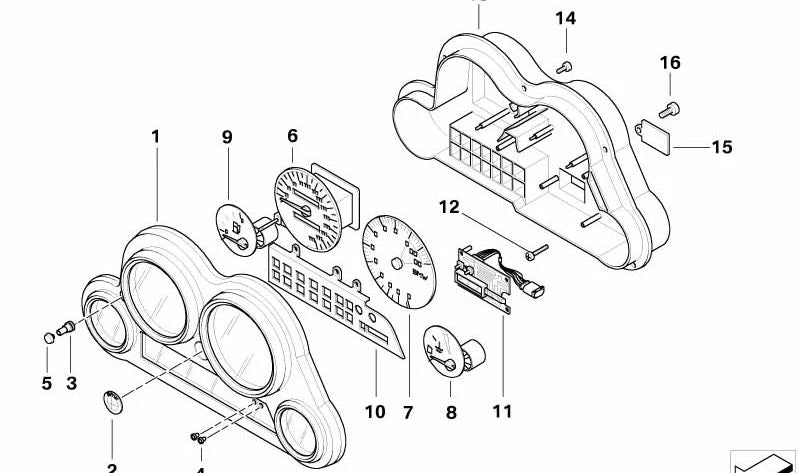 Guarnição do painel de instrumentos OEM 62112305860 para motocicletas BMW K1200 GT, K1200 RS. Originais BMW Motorrad.