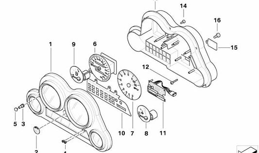 Guarnição do painel de instrumentos OEM 62112305860 para motocicletas BMW K1200 GT, K1200 RS. Originais BMW Motorrad.