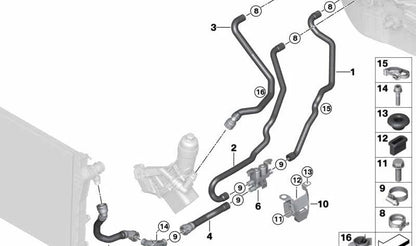 Additional refrigerant pump OEM 64119197085 for BMW X5 E70 (3.0d models, 3.0sd, 4.8i, xDrive30d, xDrive40d). Original BMW.