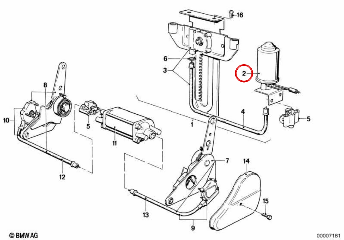 SEAT ADJUSTER OEM 52101369675 for BMW E28, E23. Original BMW.