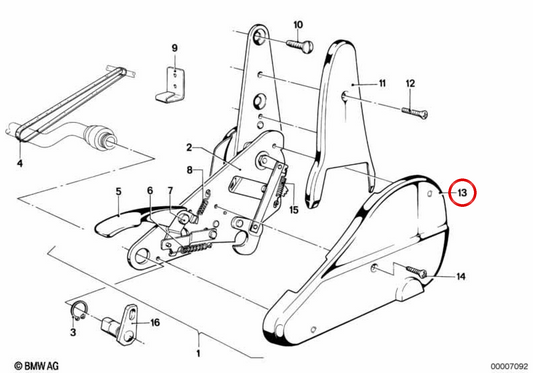 Copertura interna destra OEM 52101868864 per BMW E21. BMW originale.