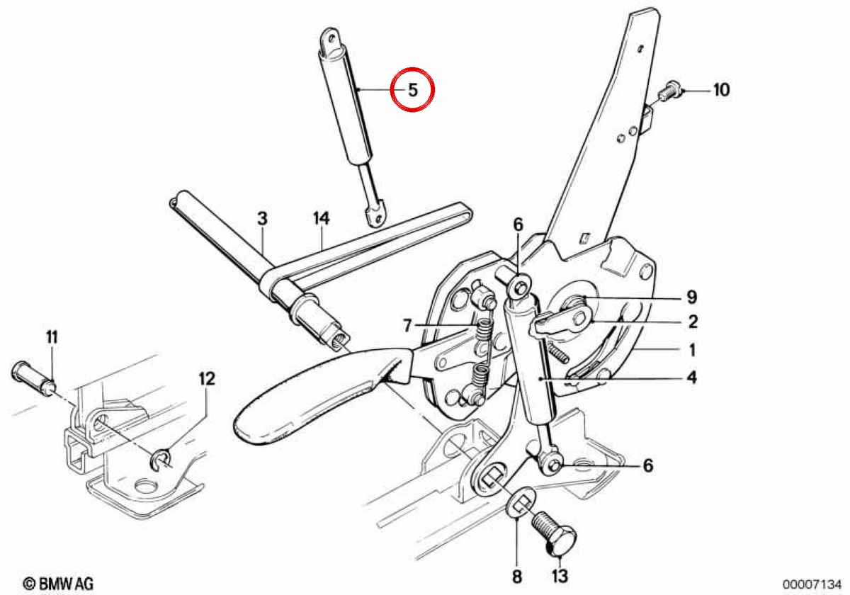 OEM 52101916602 Backup shock shock per la BMW E30. BMW originale.