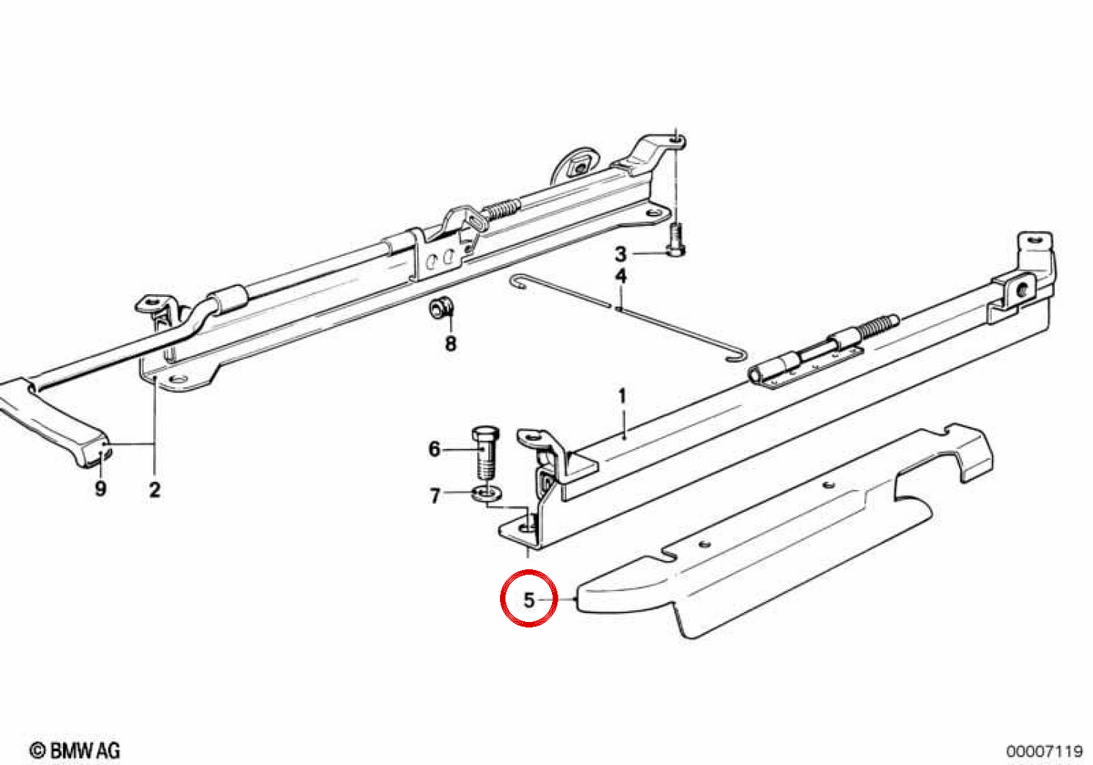 Acabamento externo esquerdo OEM 52101929079 para BMW E28, E23. BMW genuíno.