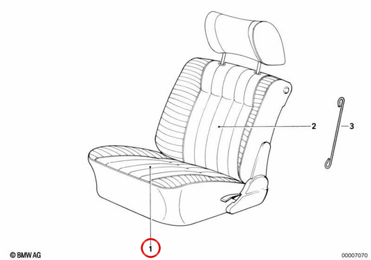 Cabbage of Tela Seat 52101955253 for BMW E28. Original BMW.