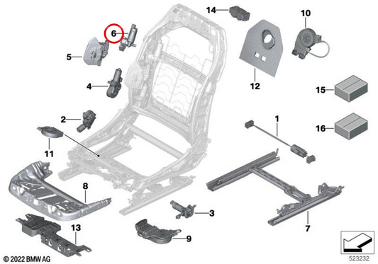 Motor ajuste reposacabezas OEM 52105A47D20 para BMW G70. BMW d'origine.