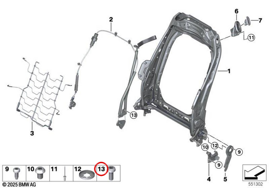 Parafuso cilíndrico OEM 52105A77917 para MINI Cooper E, Cooper SE, JCW E (J01). MINI originais.