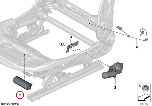 Acionamento de ajuste longitudinal do assento OEM 52105A78C85 para MINI Cooper J01, Aceman J05... e muito mais. MINI originais.
