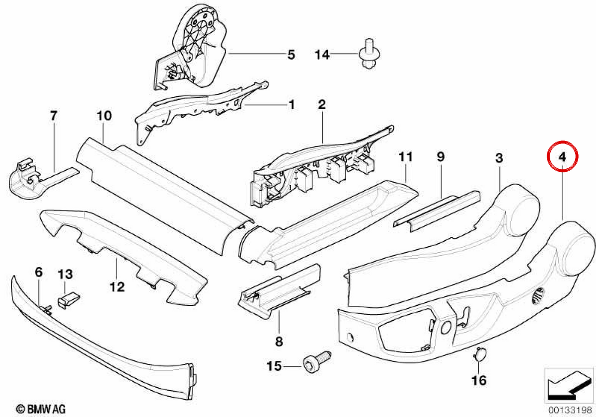 Right outer molding OEM 52106989268 for BMW E60, E61. Original BMW.