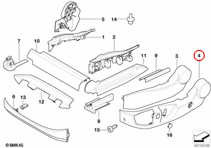 Right outer molding OEM 52106989268 for BMW E60, E61. Original BMW.