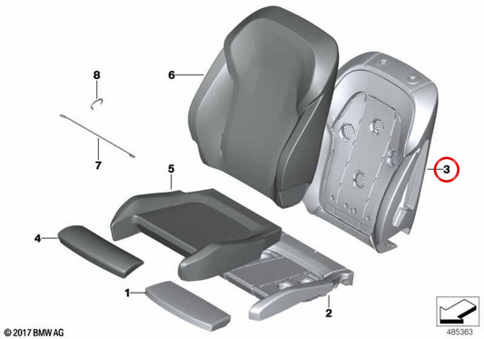 Support en mousse Ventilation droite OEM 52106994382 pour BMW G26, G01, G08, G02. BMW d'origine.