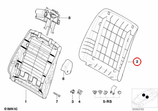 Support en cuir synthétique OEM 52107000927 pour BMW E39, E38. BMW d'origine.