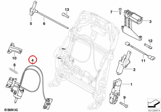 OM 52107005422 Regolazione di backup per BMW E60, E61, F07, F10, F11, E65, E66, F01, F02, F04, E70, E71, E72. BMW originale.