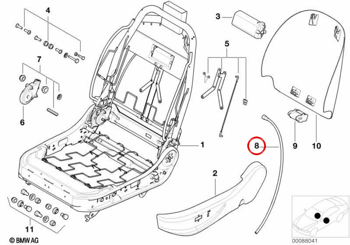 Flexible axis 52107029114 for BMW E52. Original BMW.